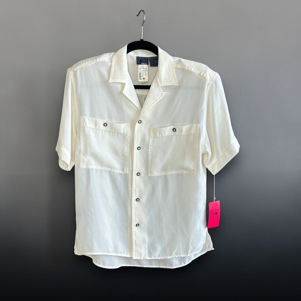 Vintage Lizwear Liz Claiborne Ivory Deco District Blouse NWT